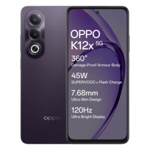 OPPO K12x 5G with 45W SUPERVOOC Charger In-The-Box (Midnight Violet, 128 GB)(6 GB RAM)